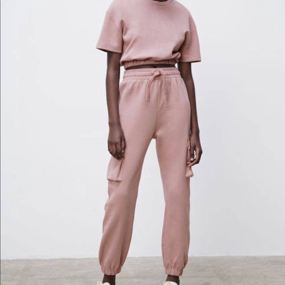 ZARA cargo pants with crop sweater